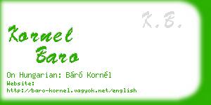 kornel baro business card