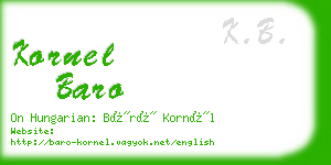 kornel baro business card